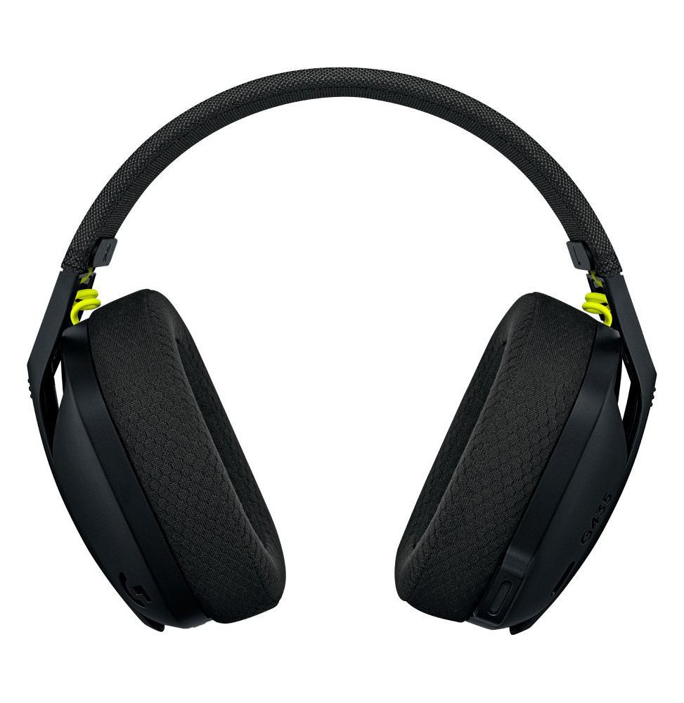 Casque gaming Bluetooth sans fil ultra-léger Logitech G435-Black and Neon Yellow